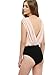 Verdusa Women's Deep V Neck Color Block Wrap Bodysuit