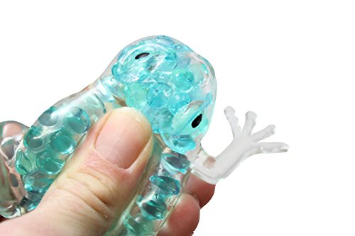 Small Cute Frog Water Bead Filled Squeeze Stress Ball - Squishy Toy - Sensory Fidget (Teal) - Thumbnail 3