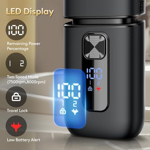 Foil Shavers for Men - Smooth & Painless Electric Razor for Men with Back Beard Trimmer for Long Thick - Wet Dry Shaving/Travel Lock/LED Display/IPX6 Waterproof Dry Razor USB C Rechargeable