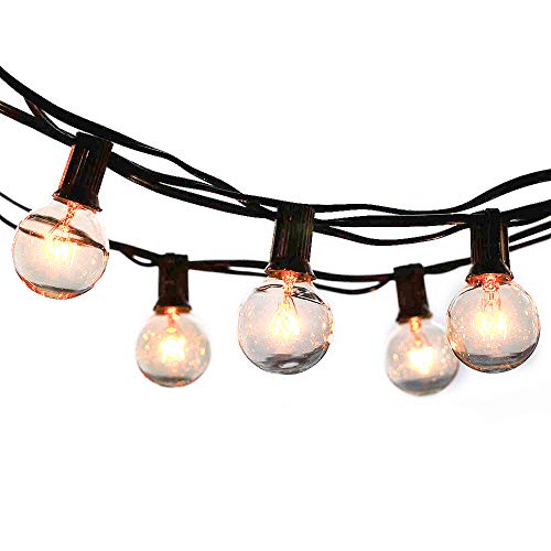 Upook Globe String Lights G40 UL Listed Patio Lights for Indoor Outdoor Commercial Decor 25Ft with 25 Clear Bulbs Outdoor String Lights for Party Wedding Garden Backyard Deck Yard Pergola Gazebo