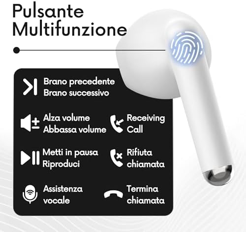 Auricolari Smartix Tws SM60-Fi9-B Bt V5.3 Custodia Con Funzione Di Ricarica Include Battery Bank Da 300ma Bianco