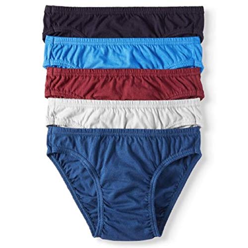 Life by Jockey Men's 5-Pack 100% Cotton Assorted Solid Color Bikinis (XL)
