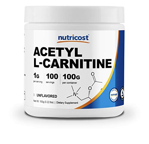 Nutricost Acetyl L-Carnitine (ALCAR) 100 GMS - 1000mg Per Serving - High Quality Acetyl L-Carnitine Powder