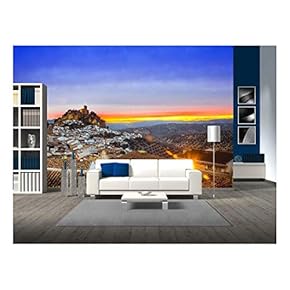 View Over Montefrio in Granada, Spain Towards The Moorish Castle on The Hill. - Removable Wall Mural | Self-Adhesive Large Wallpaper - 66x96 inches