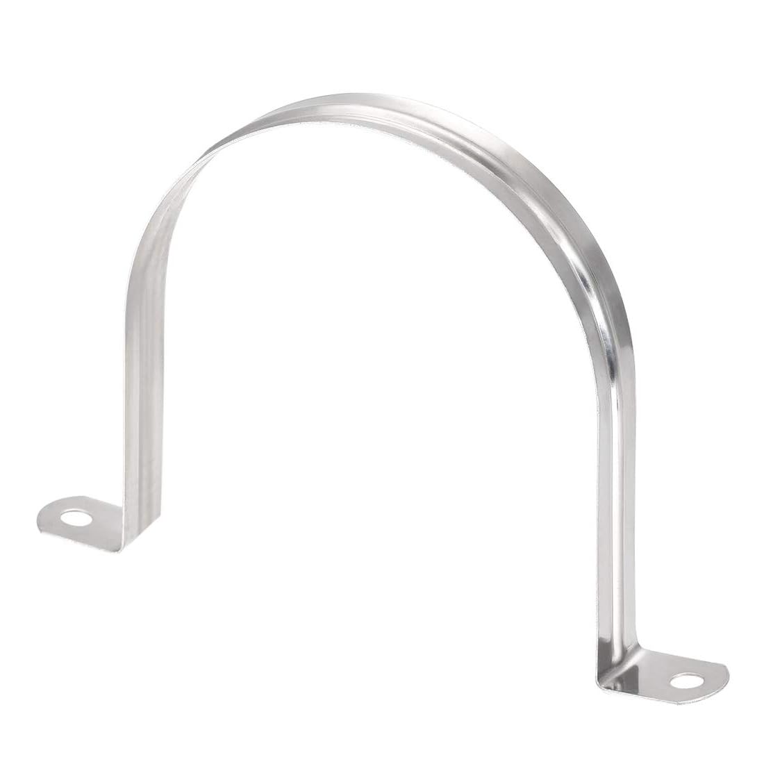 Unifizz 100mm(4") Rigid Pipe Strap 2 Holes U Bracket Cable Clamp, 201 Stainless Steel Tension Tube Clip Conduit Clamp Hanger 12pcs