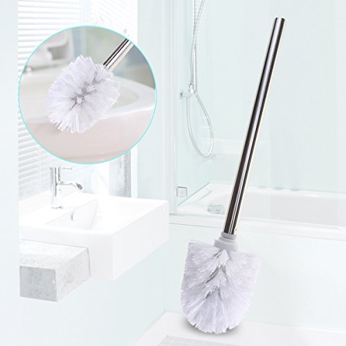 BESTOMZ Stainless Steel WC Bathroom Cleaning Toilet Brush Head Holder(3pcs)