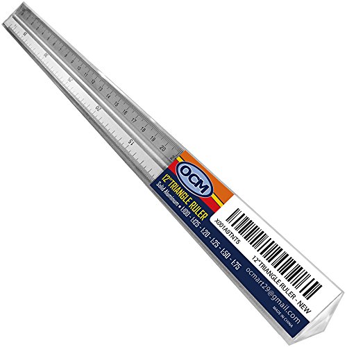 OCM Metric Triangular Engineer Scale Ruler (Proffessional Grade Solid