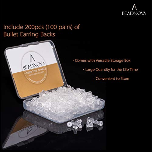 image for BEADNOVA Earring Backs Rubber Soft Clear Earing Backings Replacement S