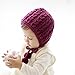 Verala Baby Toddler Knitted Crochet Pilot Cap Bonnet Winter Hat (Wine-red)