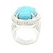 JINY Jewelry New Brazil Tiger Eye Gemstone Rings Silver Plated Rings Vintage Magnificent Pattern Solitaire Big Stone Jewelry (Turquoise, 9)