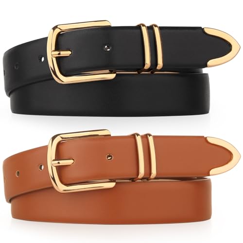 Pack 2 Women Belts for Ladies Jeans Pants with Fashion Faux  display picture 1