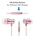 in-Ear Earbuds Headphones, Bambud Magnetic Wired Earphones Stereo Bass Noise Cancelling Ear Buds Headsets with Microphone and Volume Control for All 3.5mm Jack Phones (Rose Gold)thumb 2