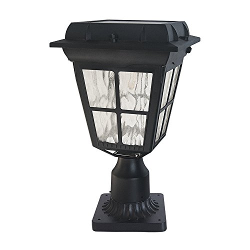 Kemeco ST4310AQ 6 LED PIR Motion Sensor Solar Post Light with Cast Aluminum 3-Inch Fitter Base for Outdoor Garden Post Pole Mount - Thumbnail 2
