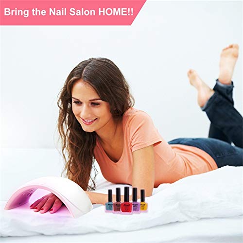Nail Dryer UV Nail Lamp Fast Drying Gel Nail Polish light LED Nail Lamp Shellac UV Light Gel Nail Polish Dryer Curing Lamp Shellac Light Lamp 24W with 2 Timer Setting Auto Infrared Sensor
