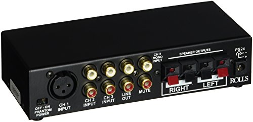 rolls MA252 Stereo 20-Watt Mixer Amp 3 RCA 1 XLR