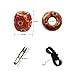 Outuxed 100 Pcs 16mm Large Wooden Beads Assorted Round Painted Pattern Barrel Wood Beads for Jewelry Making Bracelet Loose Spacer Charms