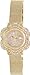 GUESS U0139L2 Yellow Gold-Tone Floral Mesh Watch