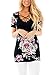 Lovezesent Women's Floral Print Short Sleeve V Neck T-Shirt Blouses