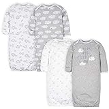 Gerber Baby 4-Pack Gown, Sheep Grey, Preemie