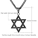 U7 Men Black Star of David Necklace Pendant Jewish Jewelry with 22 Inch Chain