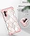 Galaxy Note 10 Case, ZHK Marble 3 Layer Heavy Duty Shockproof Case Hard PC Cover+Silicone Rubber Hybrid Sturdy Armor Full-Body Protective Case for Samsung Galaxy Note 10 5G(2019)-Rose Gold