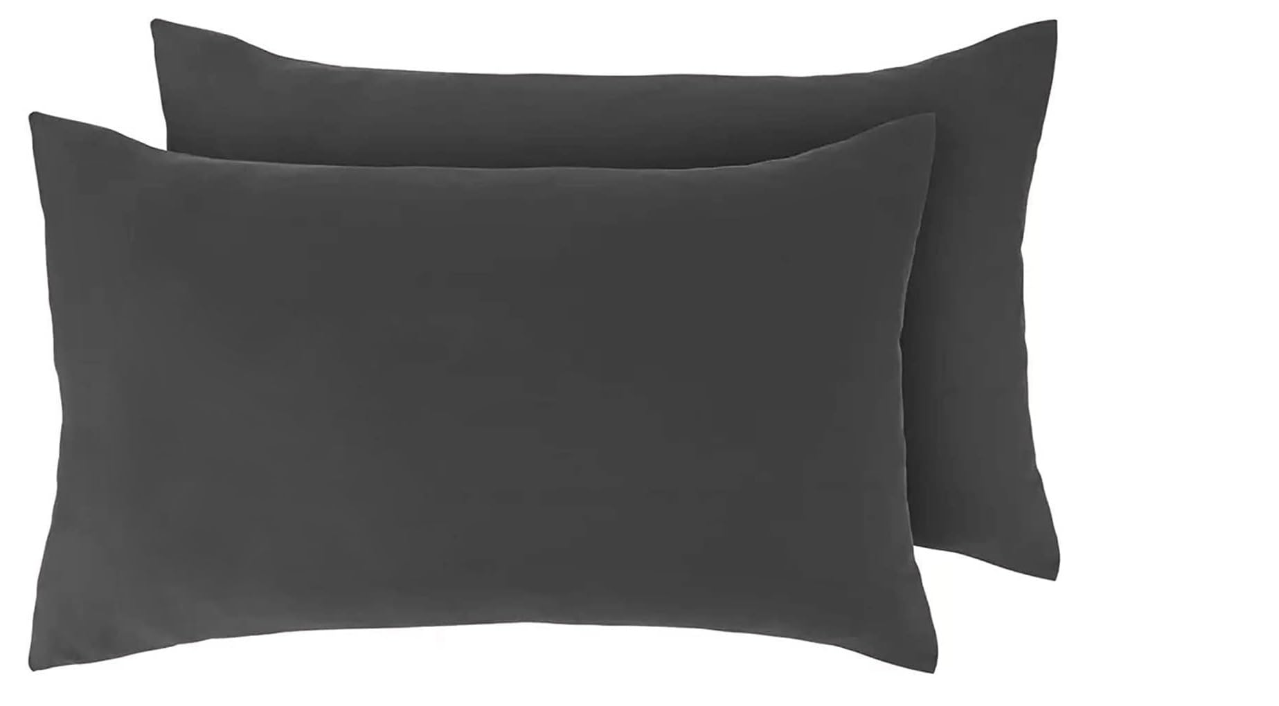 Rayyan Linen Pair of Pillowcases 100% Egyptian Cotton 200 Thread Counts, Pillow Cases 2 Pack (Charcoal Grey)