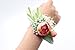 Yokoke Artificial Succulent Boutonniere Bouquet Corsage Wristlet Vintage Silk Fake Pink Flowers Flocked Plants for Groom Bride Wedding Decor 2 Pcs (Wristlet)