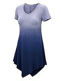 LL Womens Short Sleeve All Over Tie-Dye Ombre Tunic Shirt - Made in USA
