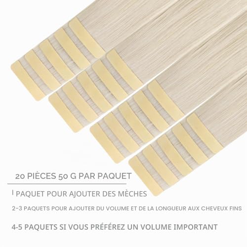 WENNALIFE 20 x 50 g 50 g Natural Adhesive Coloured Remy Tape in Hair Extensions