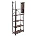 Origami 6 Tier Classic Stamped Steel Bookcase Shelf Organizer Rack with 6 Storage Shelves for Decor, Vinyl Records, and Books, Bronze