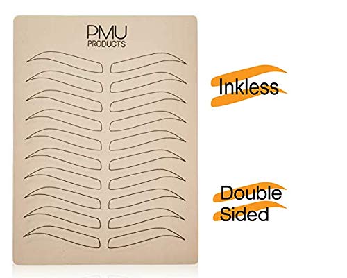 PMU Products Premium Microblading Practice Skin Double-Sided | Professional Realistic Hairstroke Tattoo Latex | Special Eyebrow Designs For Cosmetic Tattooing (Black - 5 Pack) - Thumbnail 6