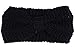 BYOS WomensWinter Fashion Cute Bow Crochet Knit Headband (Black)