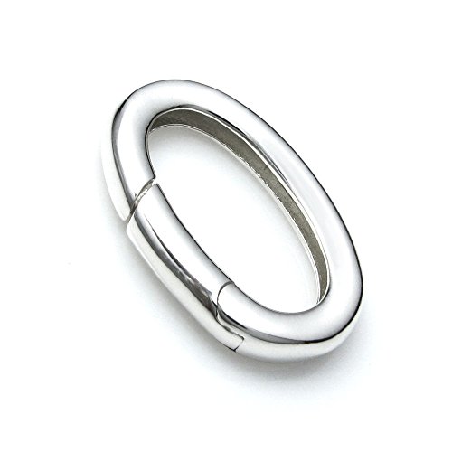 .925 Sterling Silver Oval Pearl Necklace Enhancer Shortener Lobster Spring Ring Connector Clasp Lock 20mm