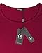 OUGES Women's Long Sleeve Lace Stitching Trim Casual Dress(Wine,XL)