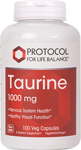 Protocol For Life Balance - Taurine 1,000 mg - Supports Nervous System and Healthy Visual Function - 100 Veg Capsules