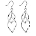 Bassion Women's Classic Double Linear Loops Design Silver Earrings