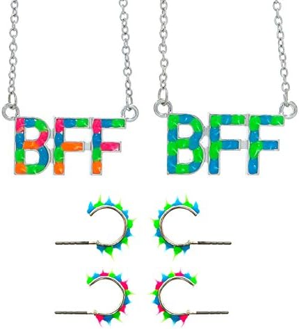Frogsac Spikeez Jewelry Accessories Set - BFF Necklace and Hoop Earrings (Blue/Green)