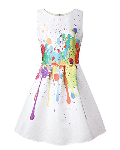 Girl s fashion sleeveless cute a line pleated mini dress 6-7 year…
