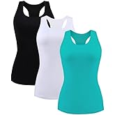 beautyin Women Tank Top with Shelf Bra Racerback Workout Yoga Tops Undershirt