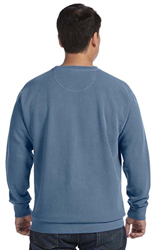 Comfort Colors Men S Garment Dyed Crewneck Sweatshirt Blue Spruce