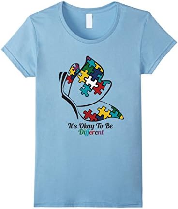 Women's Autism It's Ok To Be Different Dove Bird Love Fan Care Shirt Medium Baby Blue