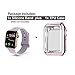 RUOQINI Smartwatch Band with Case Compatiable for Apple Watch Band, Silicone Sport Band and TPU Case for Series 4/3/2/1,Lavender Band with Rose Pink Case in 38SM Size