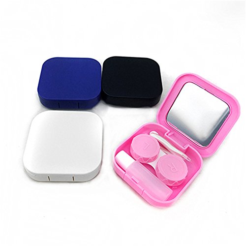 Potato001 Portable Contact Lens Case Container Travel Kit Set Storage Holder Mirror Box (Pink)