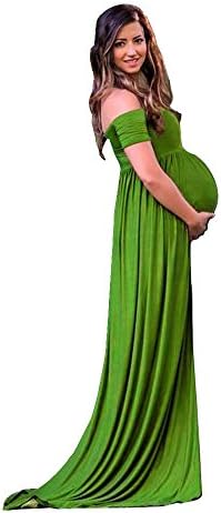 Maternity Maxi Dress; Mosunx(TM) Women's Maternity Comfortable Maxi Tube Dress for Photo Shoot (M, Green)