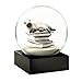 CoolSnowGlobes Cat on Books White Cool Snow Globe