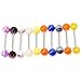 FunnyDay 16Pcs Assorted Colorful Tongue Nipple Bar Ring Barbell Piercing
