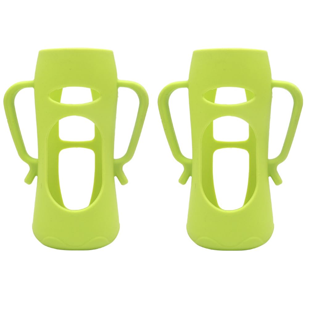 TOYANDONA Silicone Baby Bottle Cover 2-Pack Drop Resistant Protective Sleeve for Infant Feeding Bottles Soft Flexible Milk Bottle Sleeve 5.63Oz Baby Feeding Accessories