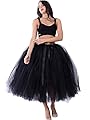 FOLOBE Women Vintage Puffy Tutu Skirts Tulle Self Tie Free Waist Petticoat 31.5in (25 Colors)