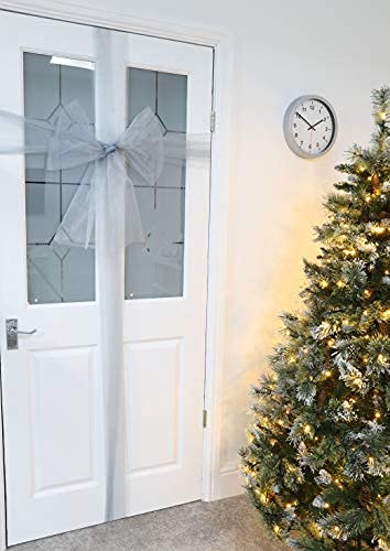 Christmas Concepts® Silver Fabric Wedding Door Bow Decoration - Make Your Own Fabric Bow