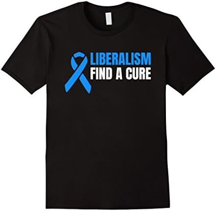Mens Liberalism find a cure T-Shirt Large Black